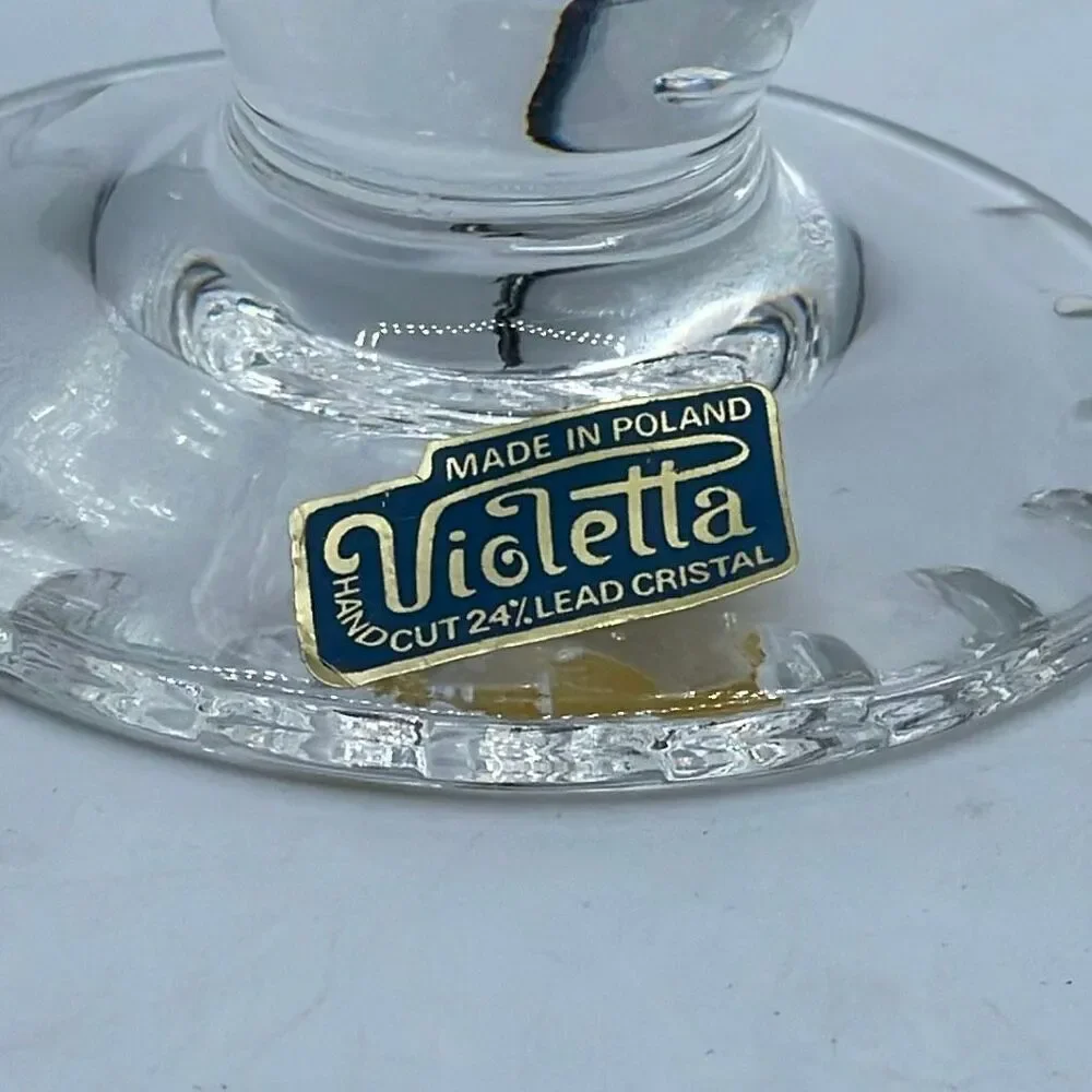 Violetta Polish hand cut 24% lead crystal bud vase.